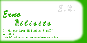 erno milisits business card